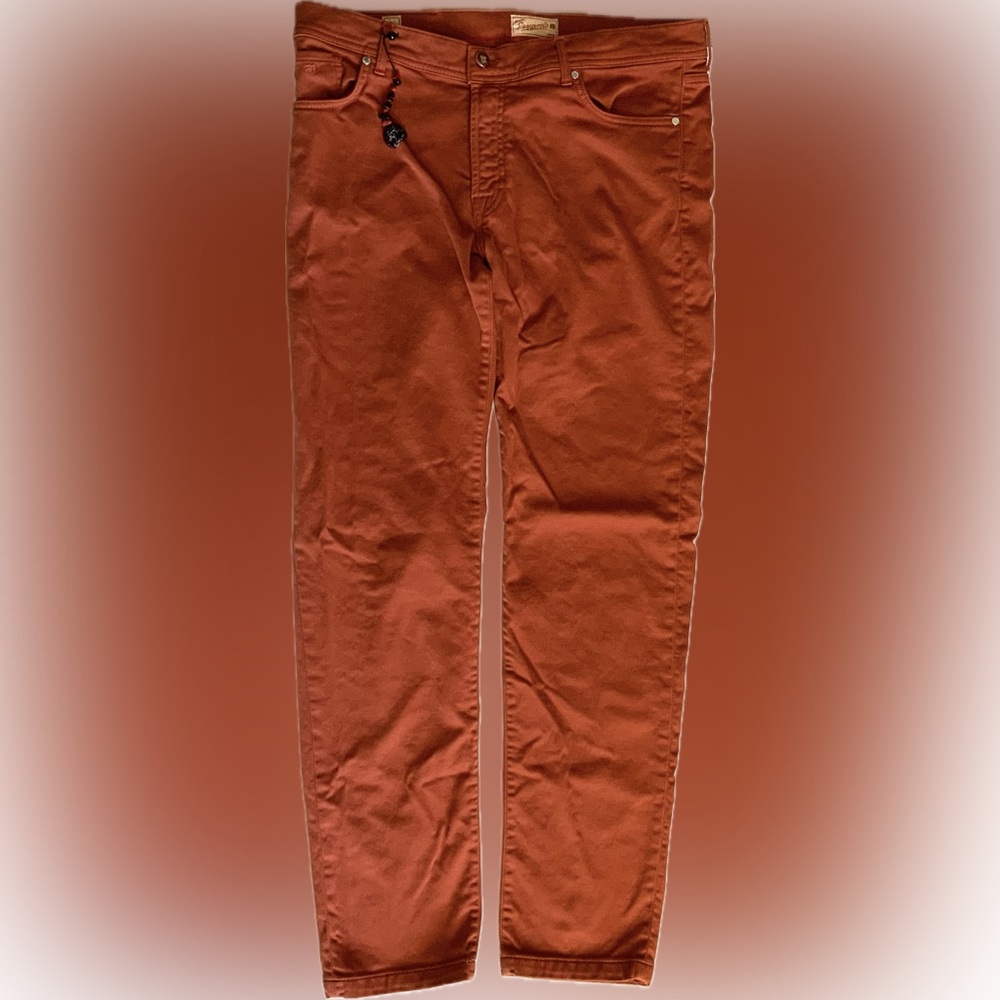 Pescarolo Rust Orange Cotton Pants Made in Italy - Picture 2 of 12